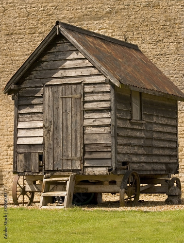 An old mobile chicken shed/farm workshops on wheels.