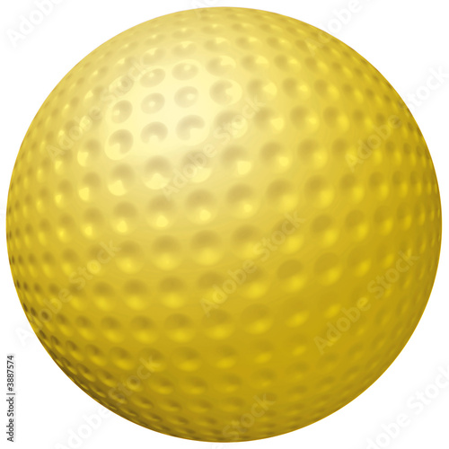 Gold Golf Ball isolated on white background
