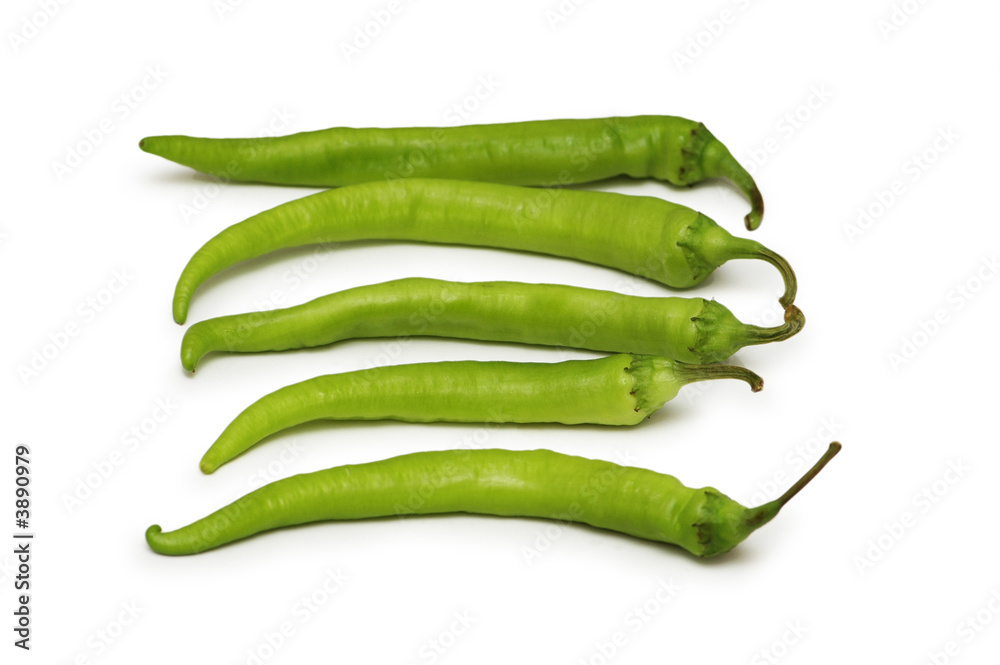 Green peppers isolated on the white background Green peppers isolated on the white background