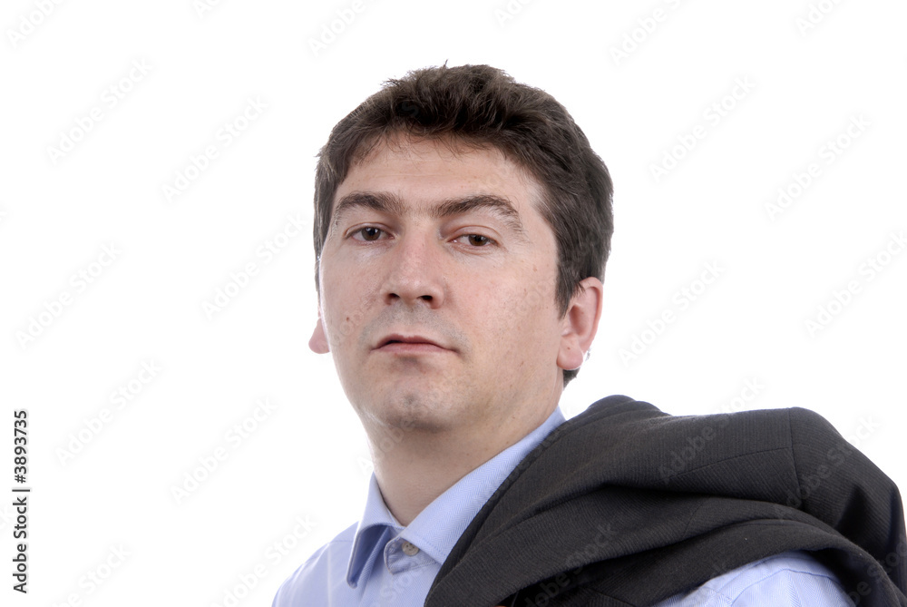 young business man portrait in white background young business man portrait in white background