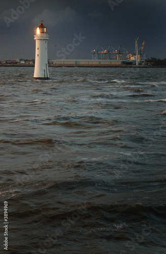 lighthouse at New Brighton on a stormy day