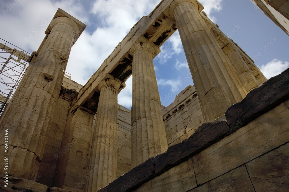 columns of Acropolis in Athens, Greece columns of Acropolis in Athens, Greece