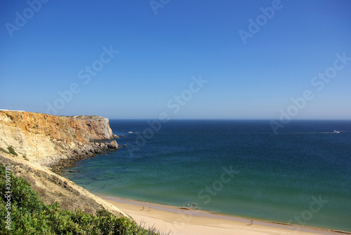 Mareta bay and cape in Sagres, Algarve, Portugal. © inacio pires