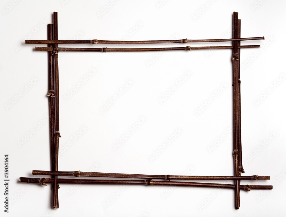 Naklejka dekorativer rahmen aus schwarzen bambusstäben