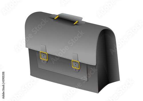 Cartable en cuir noir