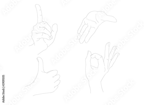 Hand Gesture on White