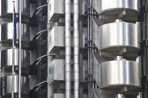detail of lloyds skyscraper in londons city
