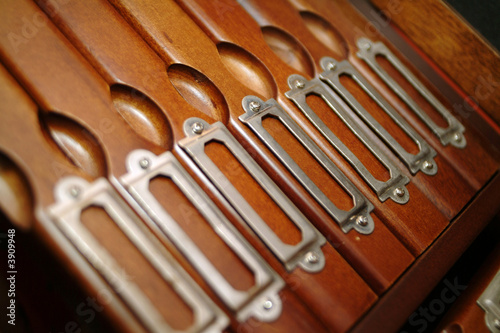 wood file cabinet with focus on center