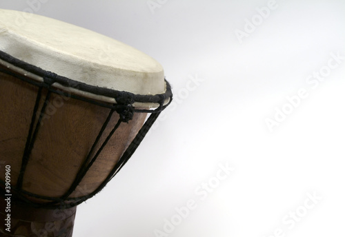 djembe drum with white copy space
