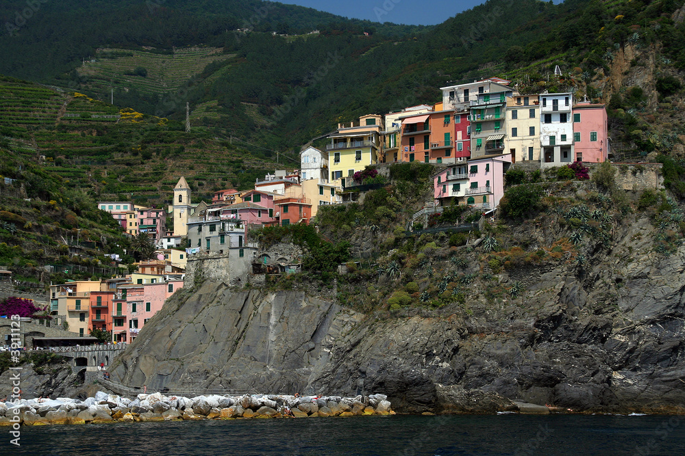 Hilltown in Cinque Terre, Italy