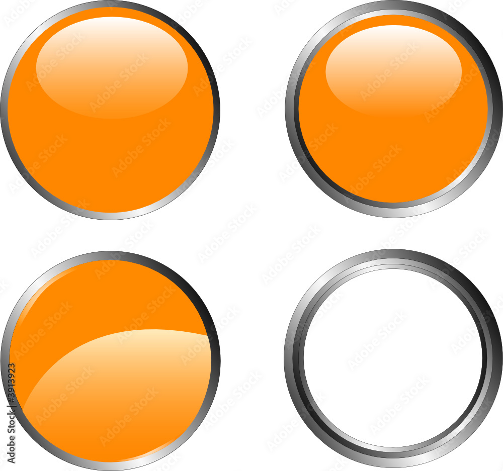 4 Orange Web Buttons 4 Orange Web Buttons