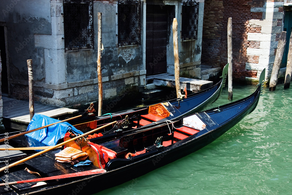 Gondola at the canal in Venice. Italy.