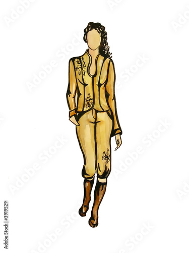 Model in yellow suit