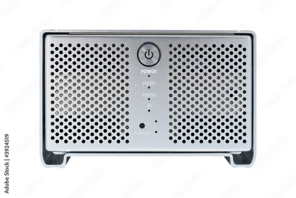 External hard drive isolated on white background. Front view External hard drive isolated on white background. Front view
