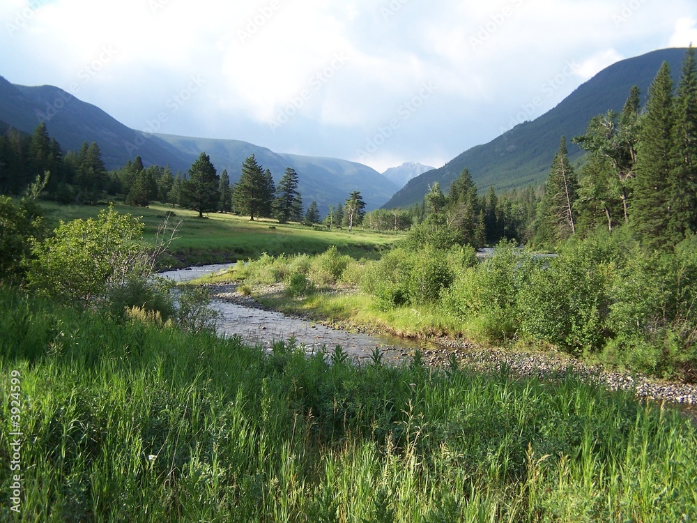 Mountainous river valley