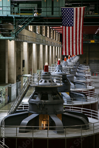 Billede på lærred View of hydroelectric power generators at Hoover Dam.