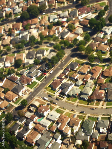 Aerial of Suburban Landscape, Los Angeles, California