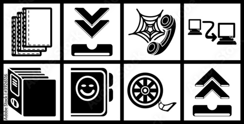  a set of black web icons