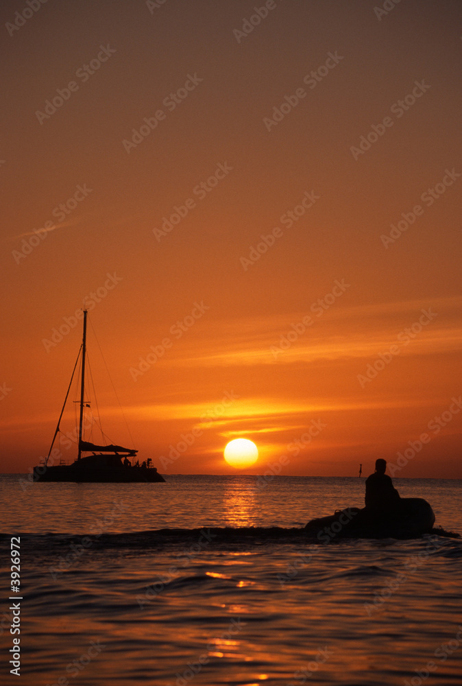 Naklejka premium Sunset auf See