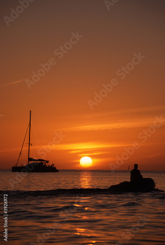 Sunset auf See