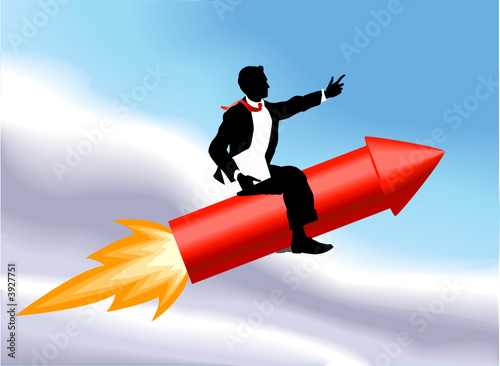 Rocket business man