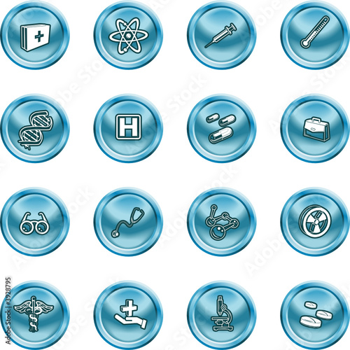 Medical and scientific icons.