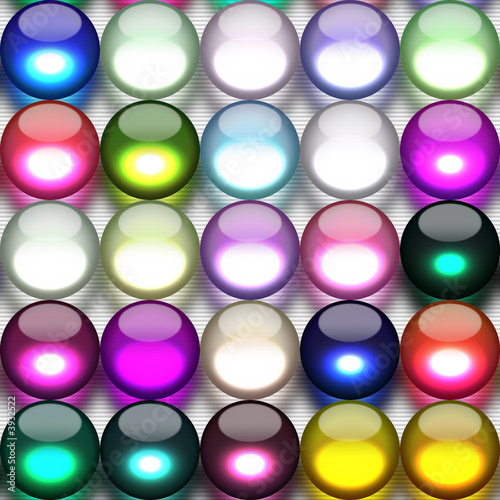 Colorful marbles in row