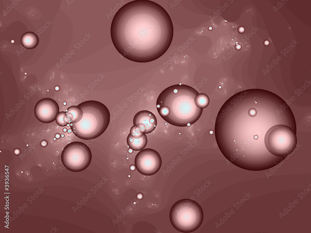 Fototapeta premium Fractal rendition of green soda bubbles back ground