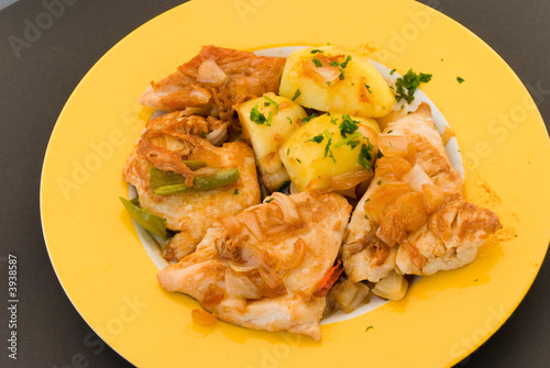 Grilled Chicken Breast with Potato,roasted Onion 4