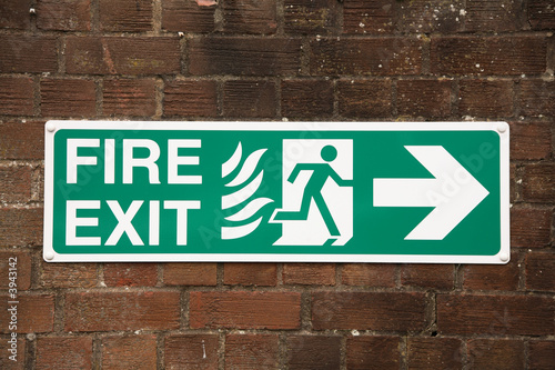 Fire exit sign photo