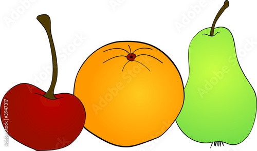 Kirsche, Orange und Birne