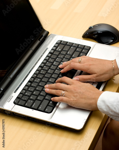 Wallpaper Mural Woman working on laptop. Torontodigital.ca