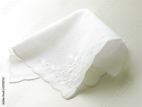 white batist handkerchief Fototapete