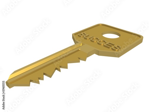 Key to success. Isolated 3D...