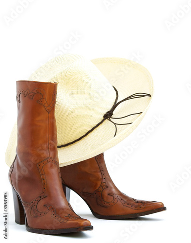 cowgirl boots and hat