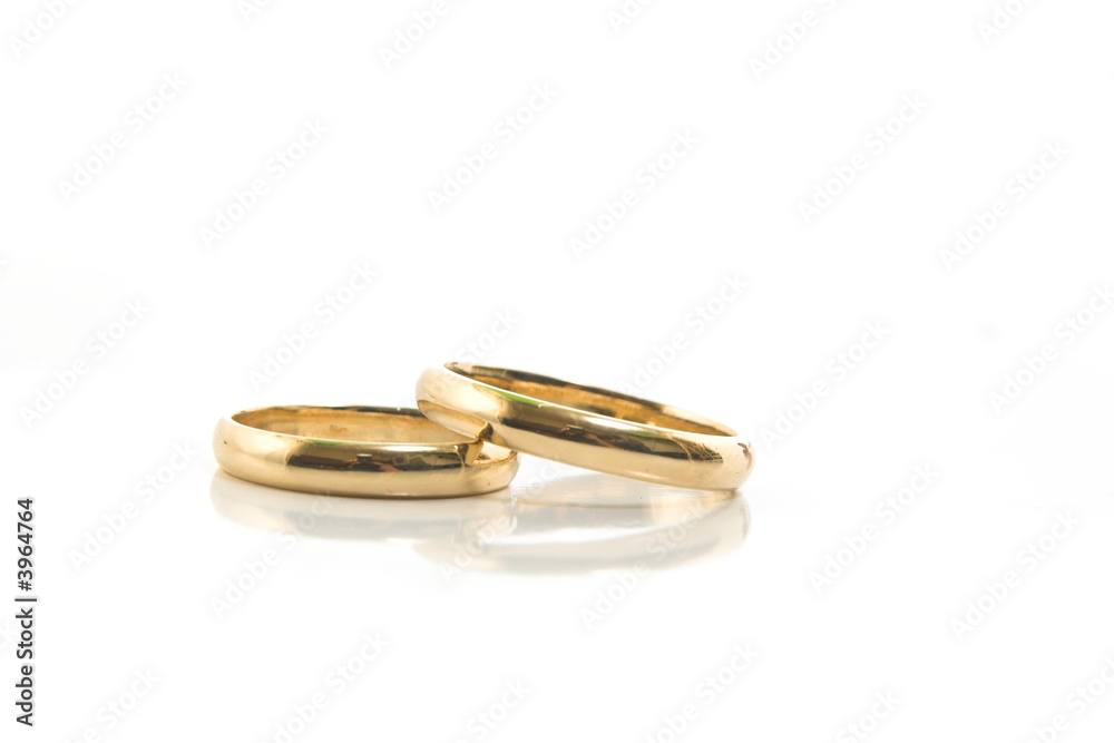 Gold wedding rings isolated on white Gold wedding rings isolated on white