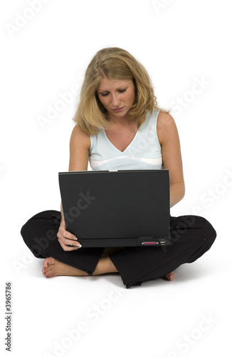 Woman with laptop. 