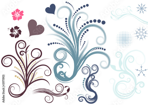 beautiful abstract vector floral design elements