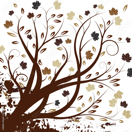 beautiful abstract vector autumn tree design
