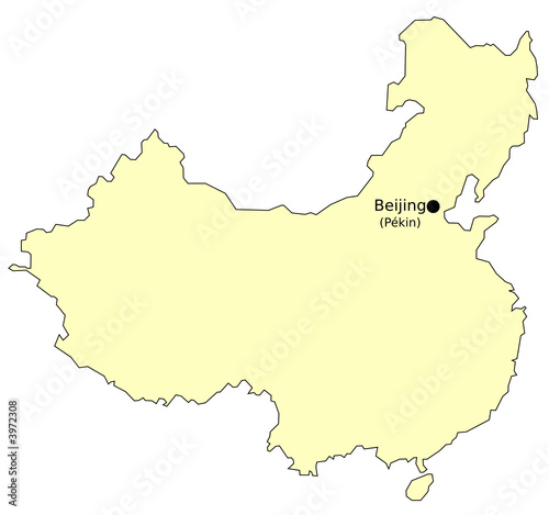Carte de Chine avec capitale
