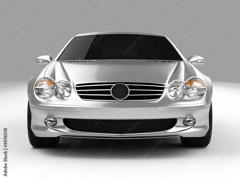 silvery sports car