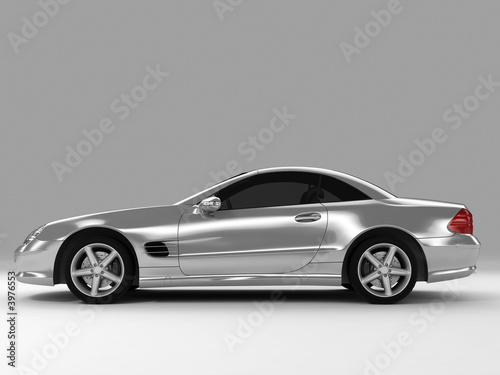 silvery sports car
