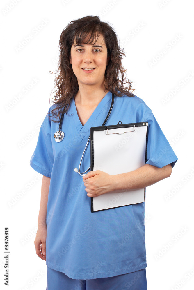 Female doctor holding a clipboard Female doctor holding a clipboard