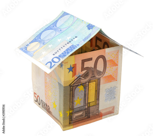 House made of Euro paper money.