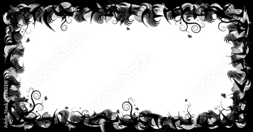 Abstract floral frame, elements for design, vector illustration photo