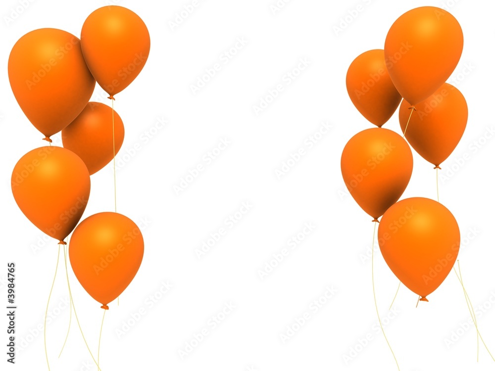 orange luftballons - obrazy, fototapety, plakaty 