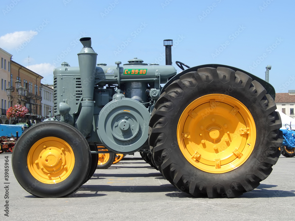 Old yellow grey tractor Old yellow grey tractor