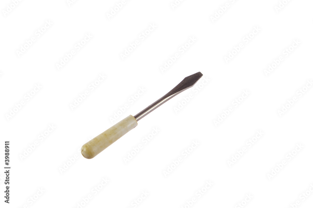 Small flat white screwdriver Small flat white screwdriver