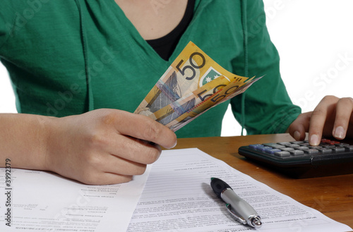Girl counting money