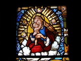 glasfenster maria mit jesus kind nach lucas cranach